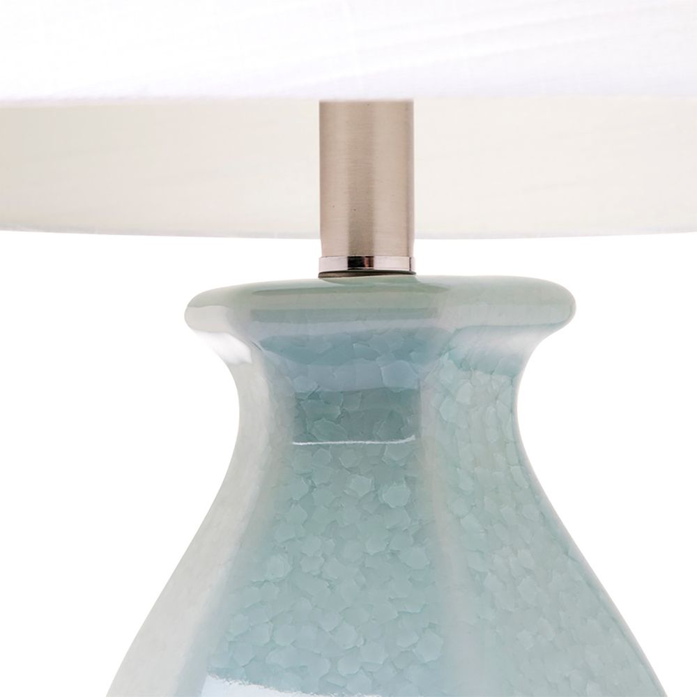 Erica Table Lamp Blue Base With White Shade - 11923