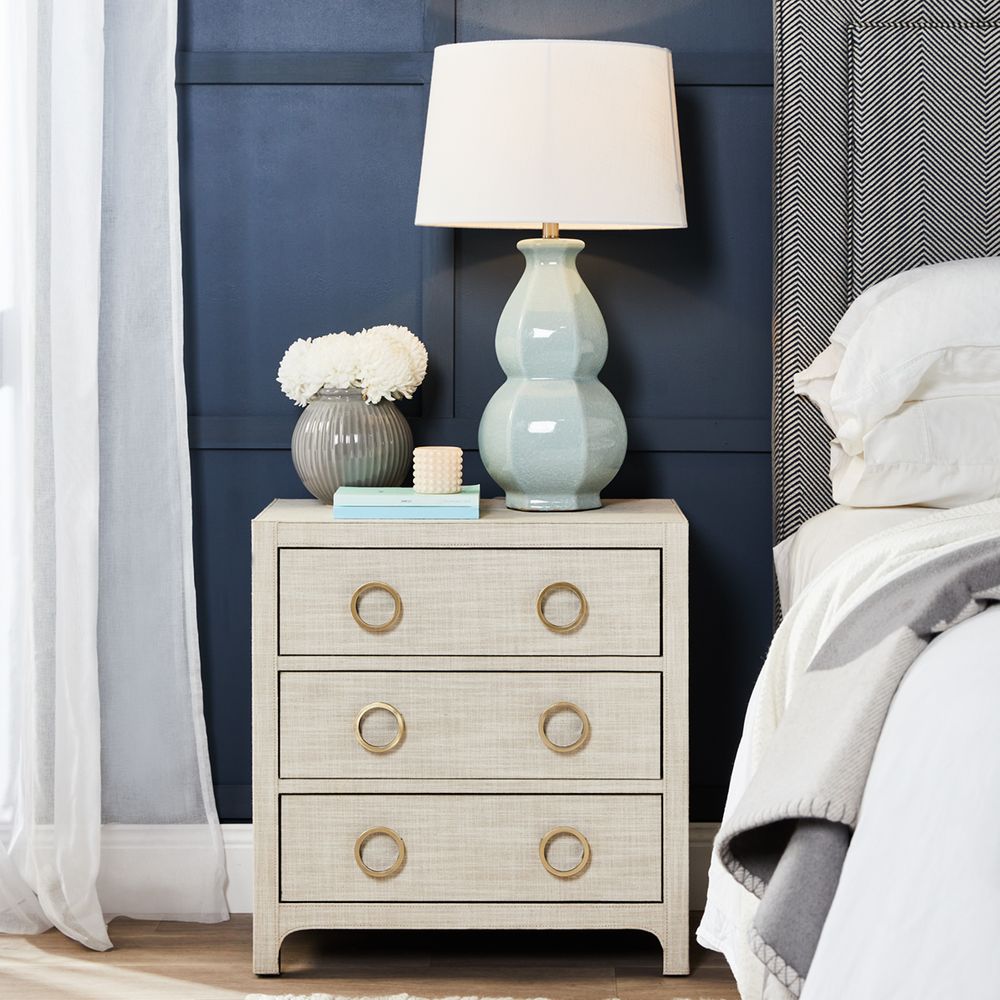 Erica Table Lamp Blue Base With White Shade - 11923