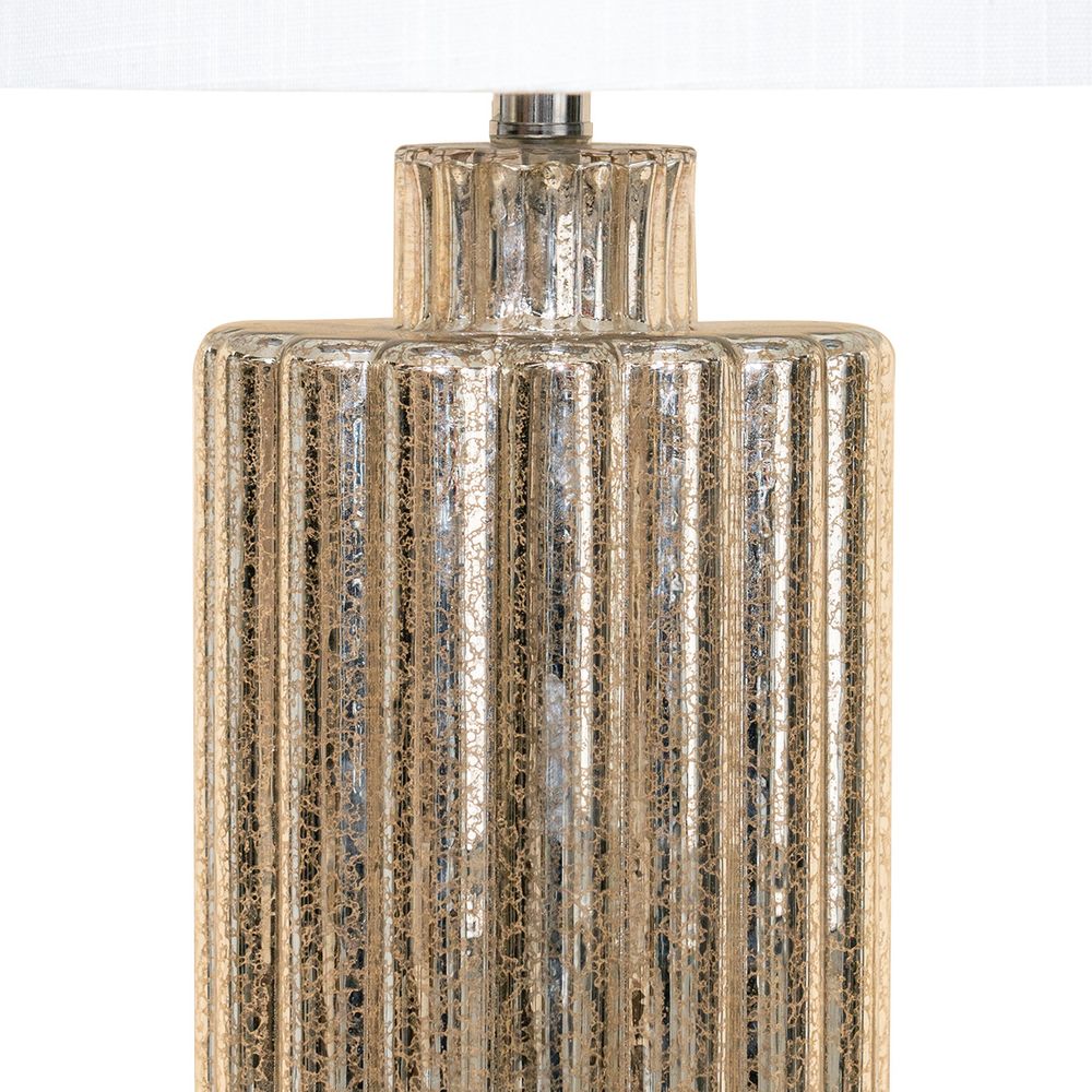 Allure Table Lamp Mercury Glass Base With White Shade - 11907
