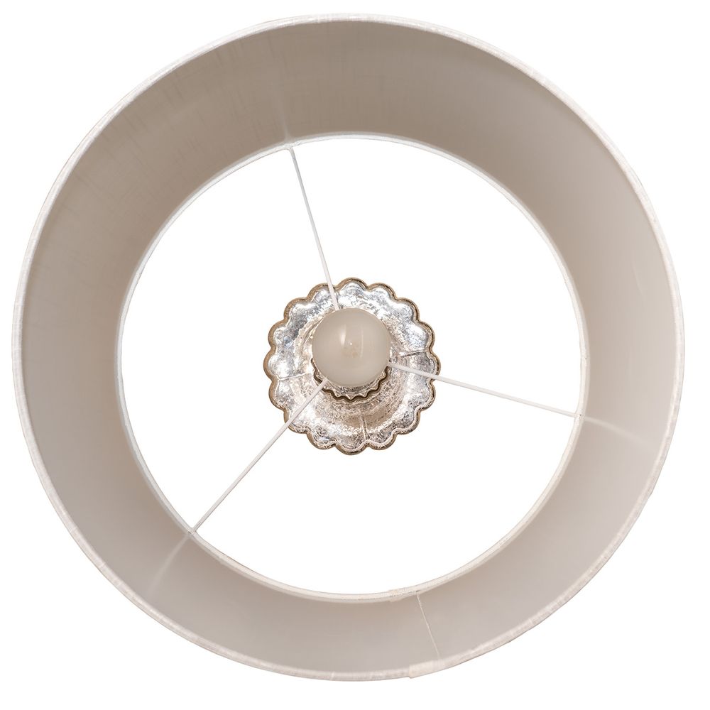 Allure Table Lamp Mercury Glass Base With White Shade - 11907