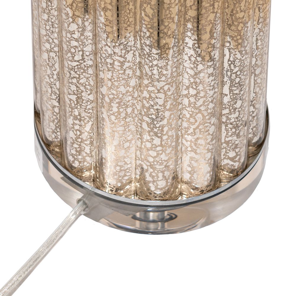 Allure Table Lamp Mercury Glass Base With White Shade - 11907