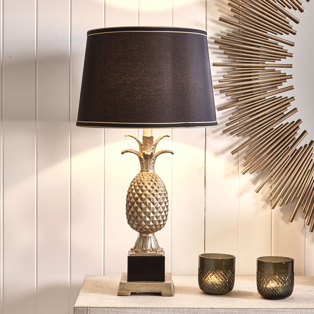 Harper Table Lamp Gold Base With Black Shade - 11934