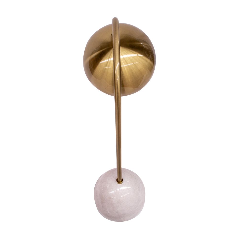 Swift Table Lamp White Base With Brass Shade - 11737