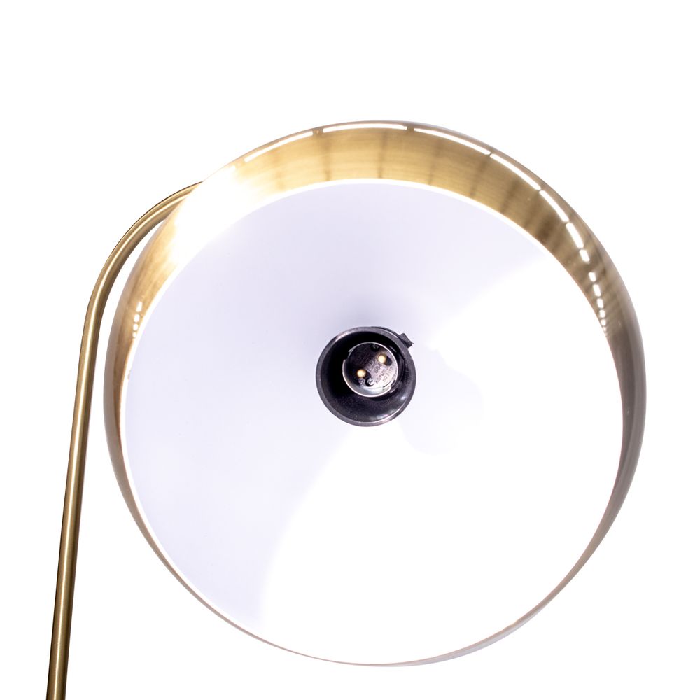 Swift Table Lamp White Base With Brass Shade - 11737