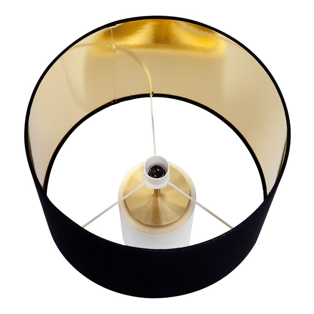 Paola Table Lamp White Base With Black Shade - B11554