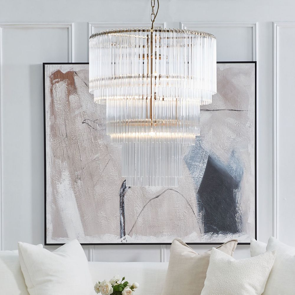 Zara 3 Tire Pendant Light Brass - B20680