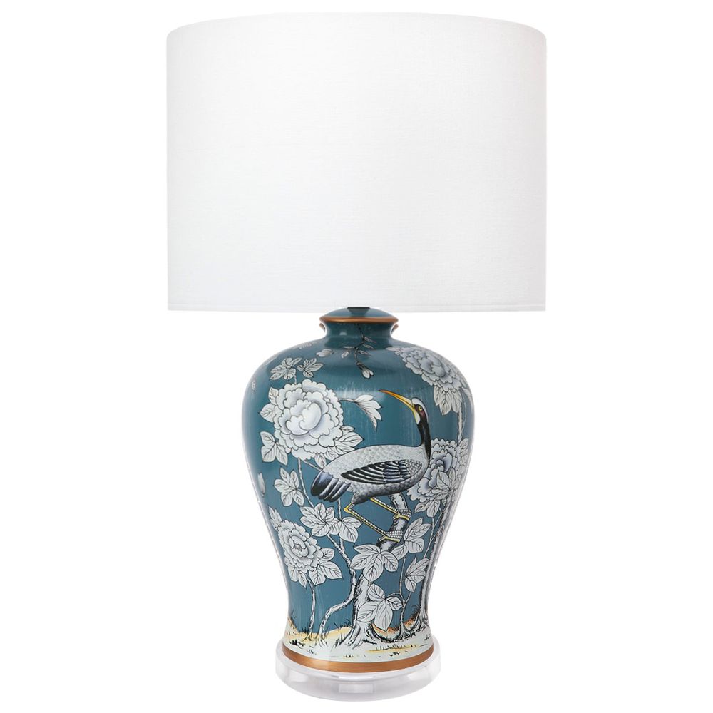 Seraphine Table Lamp Sky Blue Base With White Shade - 12177