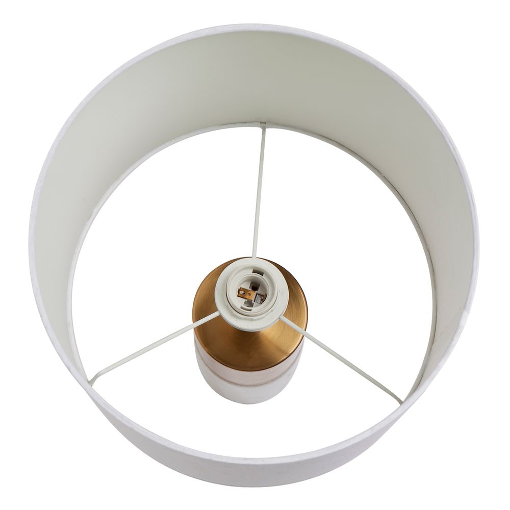 Lane Table Lamp Brass Base With White Shade - 12226