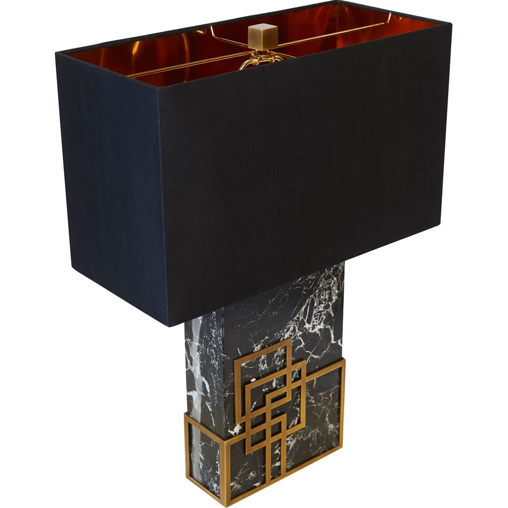 Hearst Table Lamp Brass Base With Black Shade - B11631