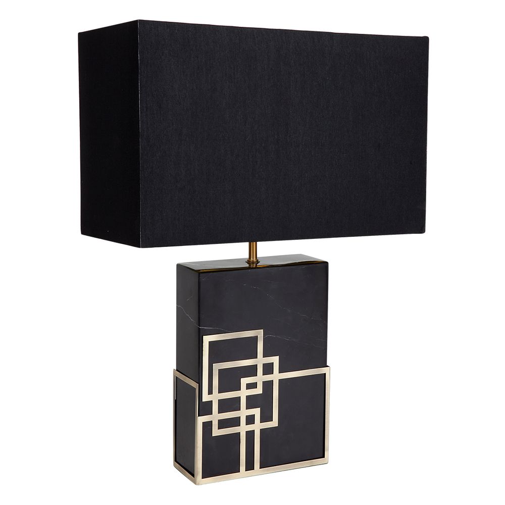 Hearst Table Lamp Brass Base With Black Shade - B11631