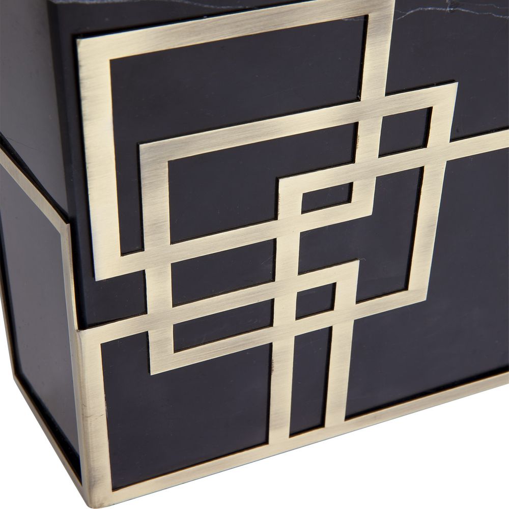 Hearst Table Lamp Brass Base With Black Shade - B11631