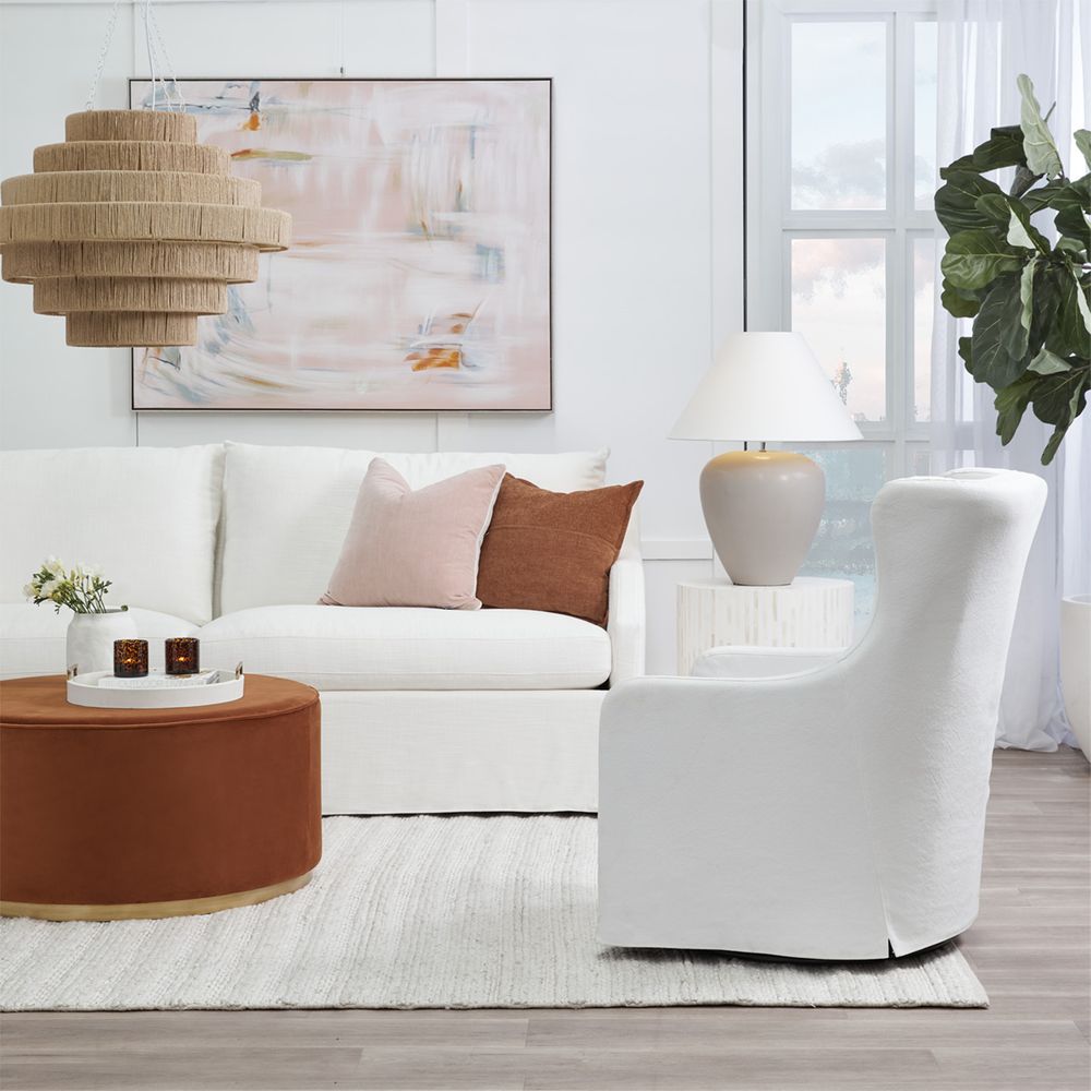 Picasso Table Lamp Natural Base With White Shade - B13287