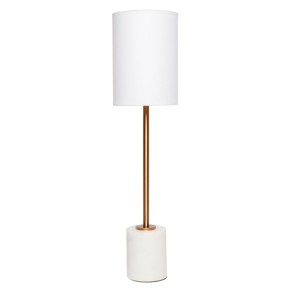 Nola Table Lamp White & Satin Brass - 12219