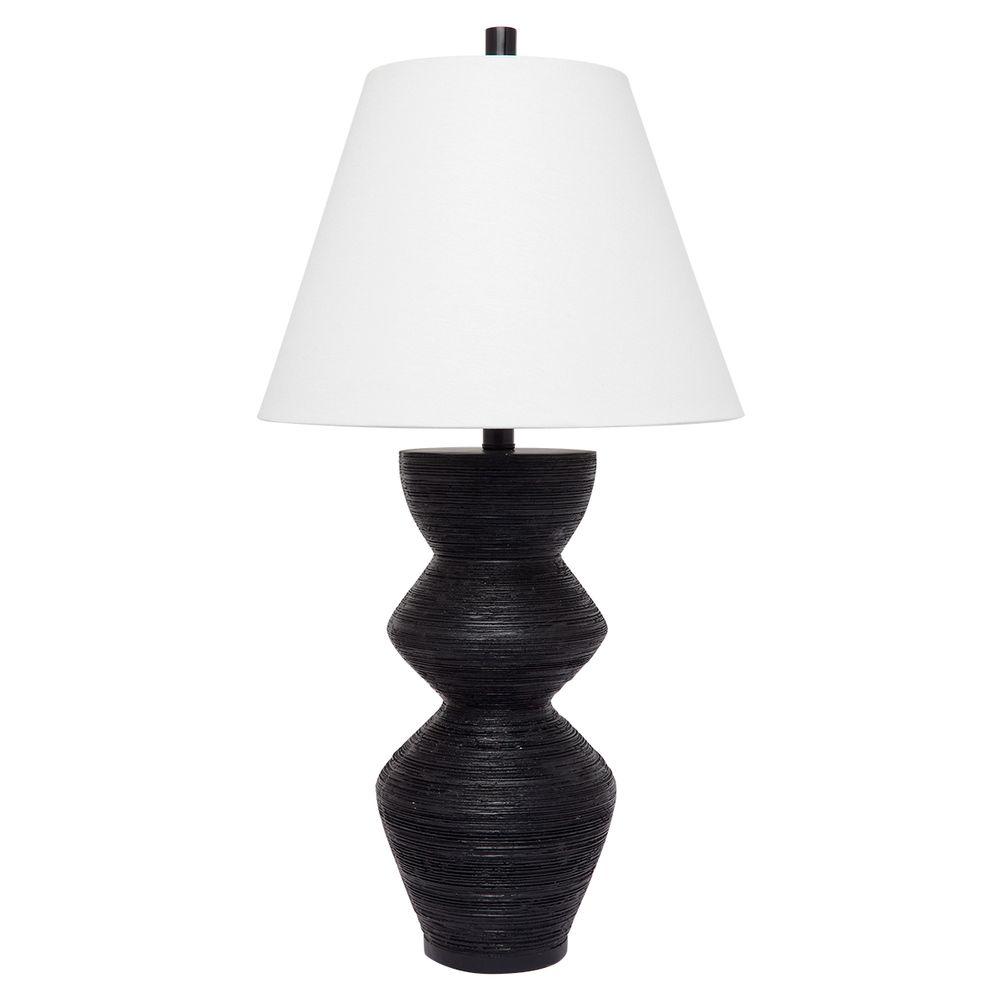Bower Table Lamp Black Base With Natural Shade - 12246