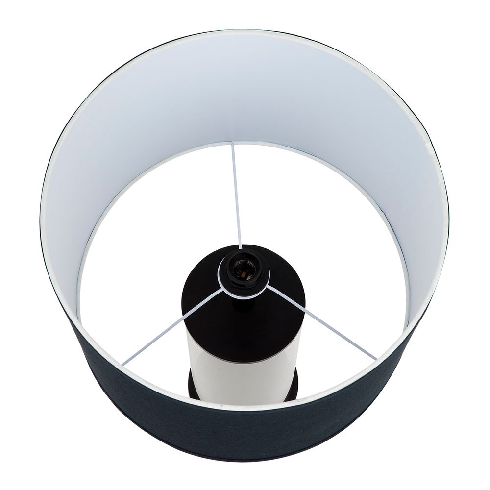 Left Bank Table Lamp Black Base With Black Shade - B12259