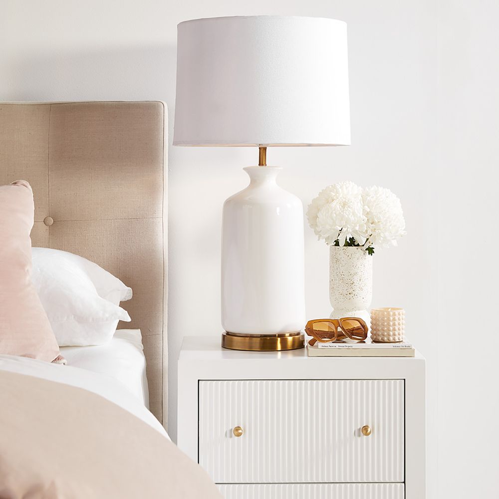 Camille Table Lamp White & Gold - 12238