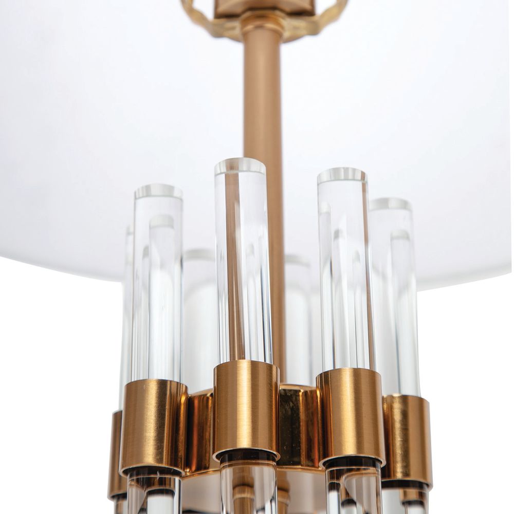 Abbey Table Lamp Brushed Brass Base With White Shade - B13317