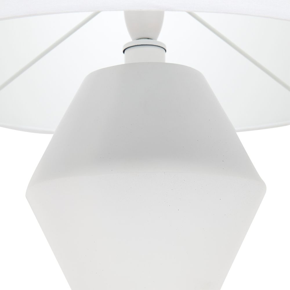Abstract Table Lamp White Base With White Shade - 12281