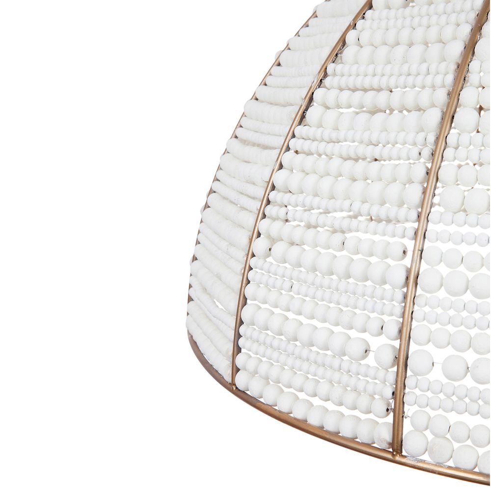 Sierra Beaded Dome Pendant Light White & Gold - 20730
