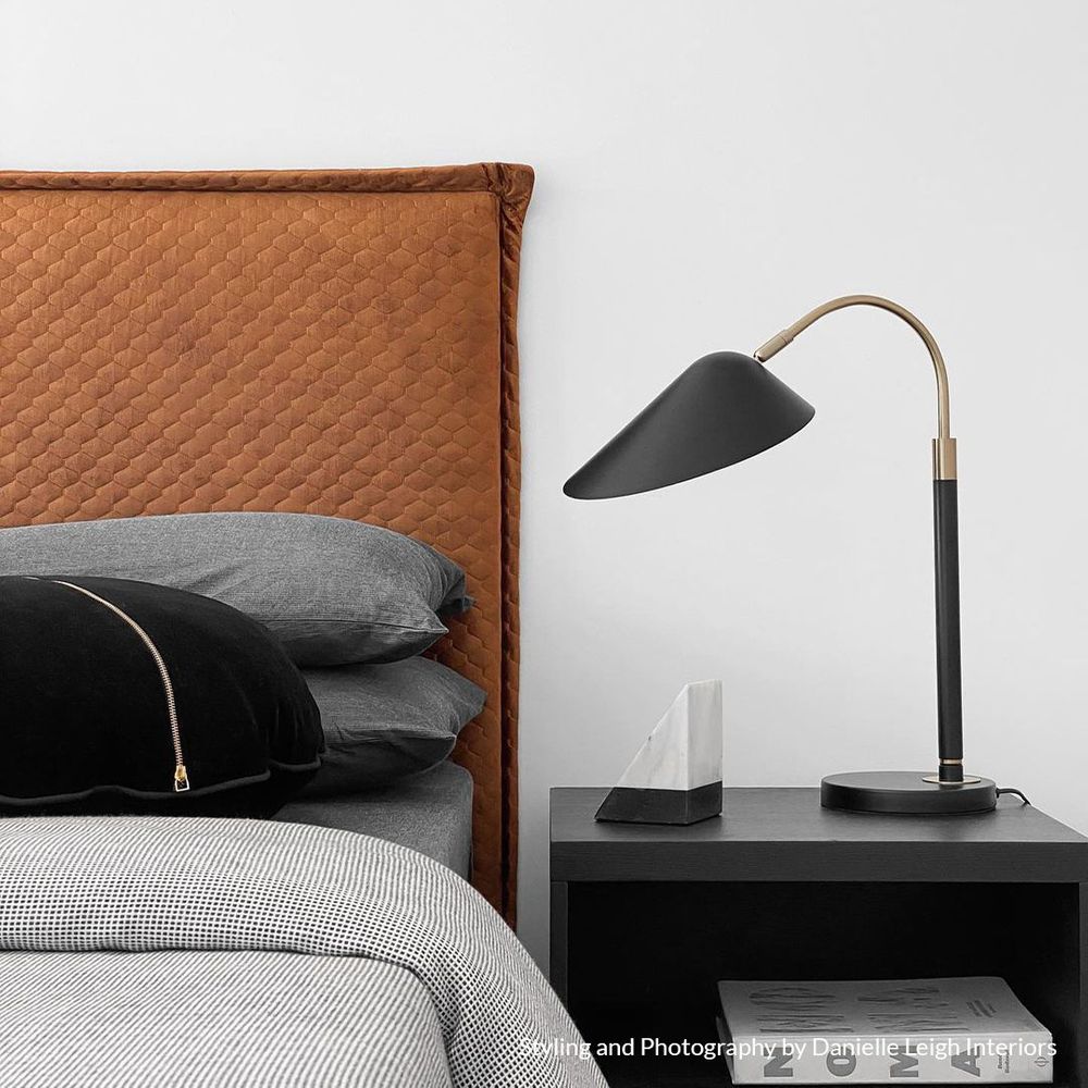 Kenya Desk Lamp Black & Brass - 12316