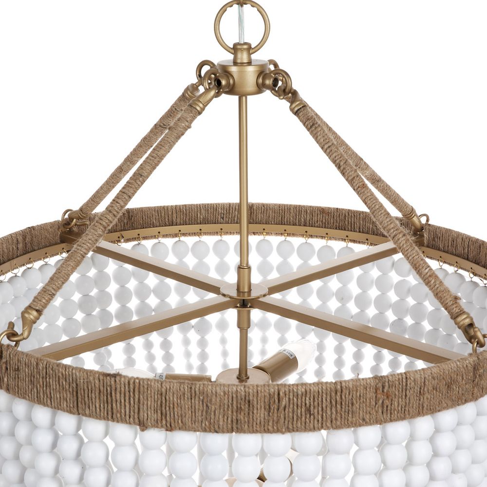Malabar Beaded Small Pendant Light White & Natural - 20725
