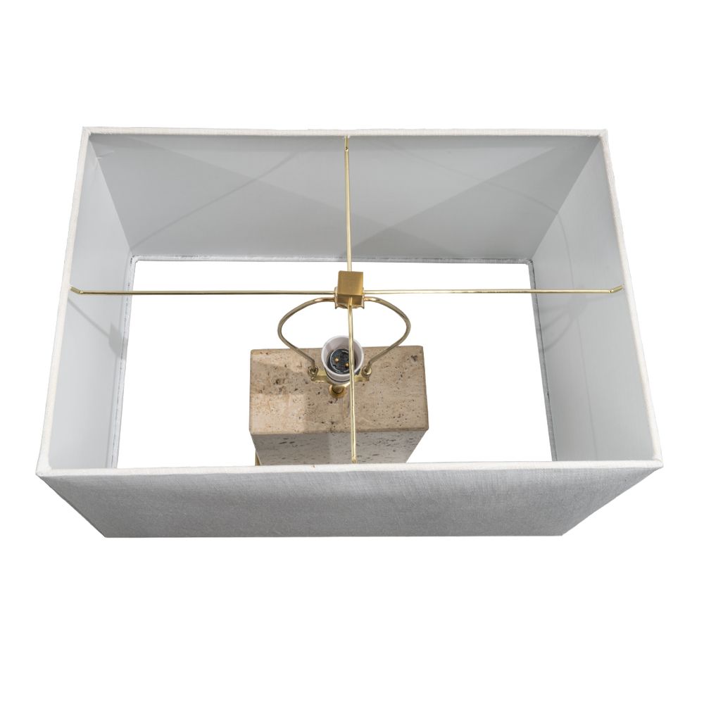 Dominique Table Lamp Brass Base With White Shade - B12377