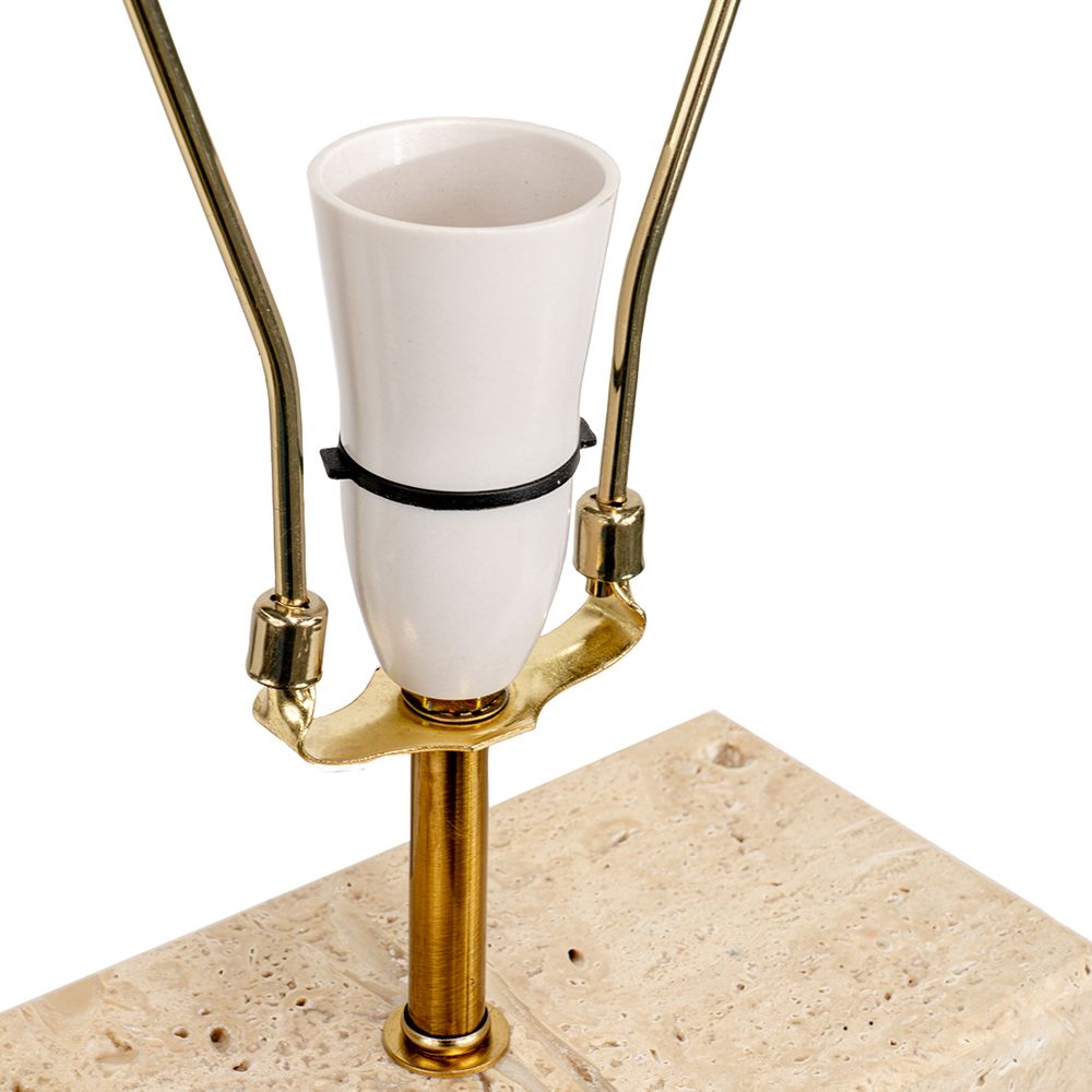 Dominique Table Lamp Brass Base With White Shade - B12377