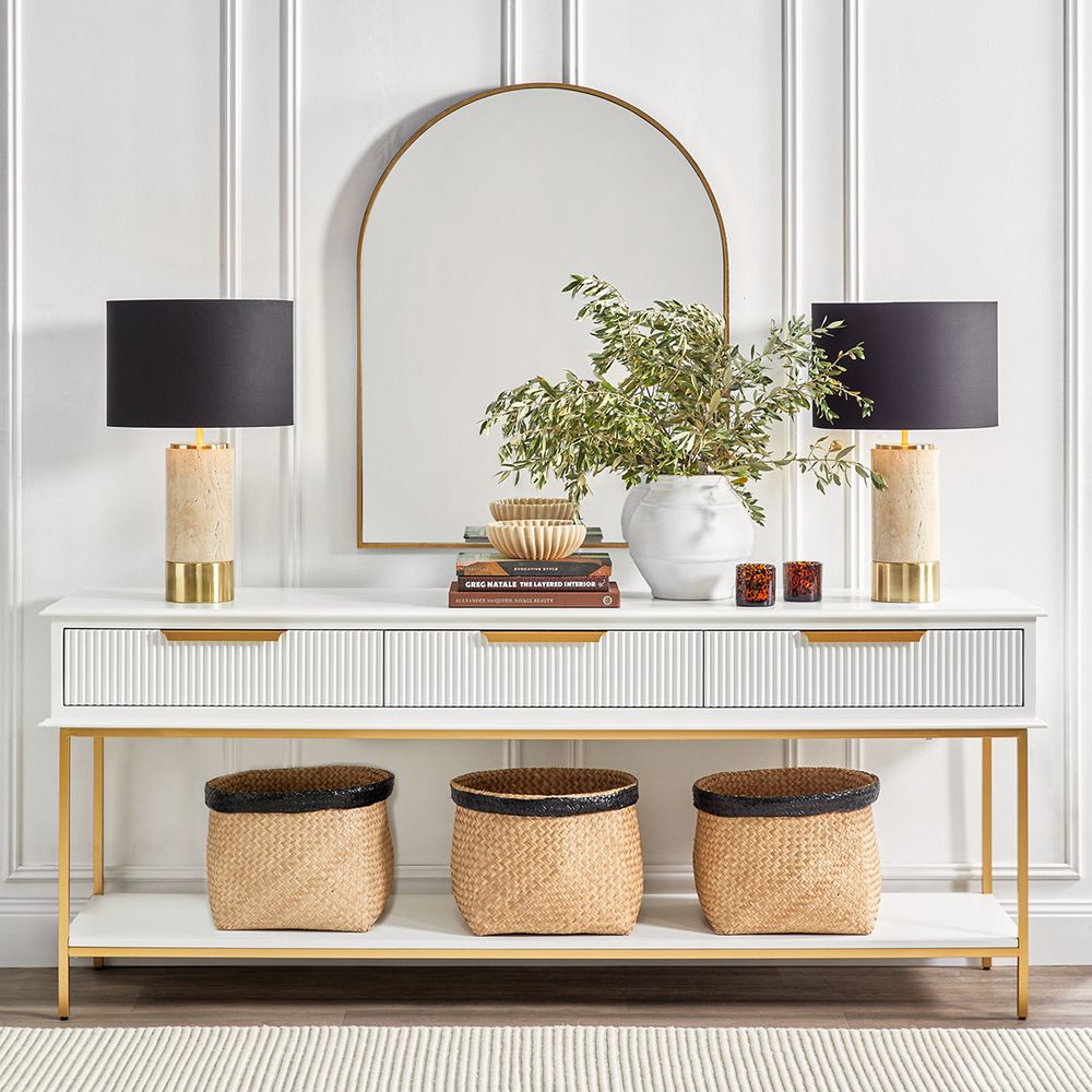 Paola Table Lamp Brass Base With Black Shade - B12380