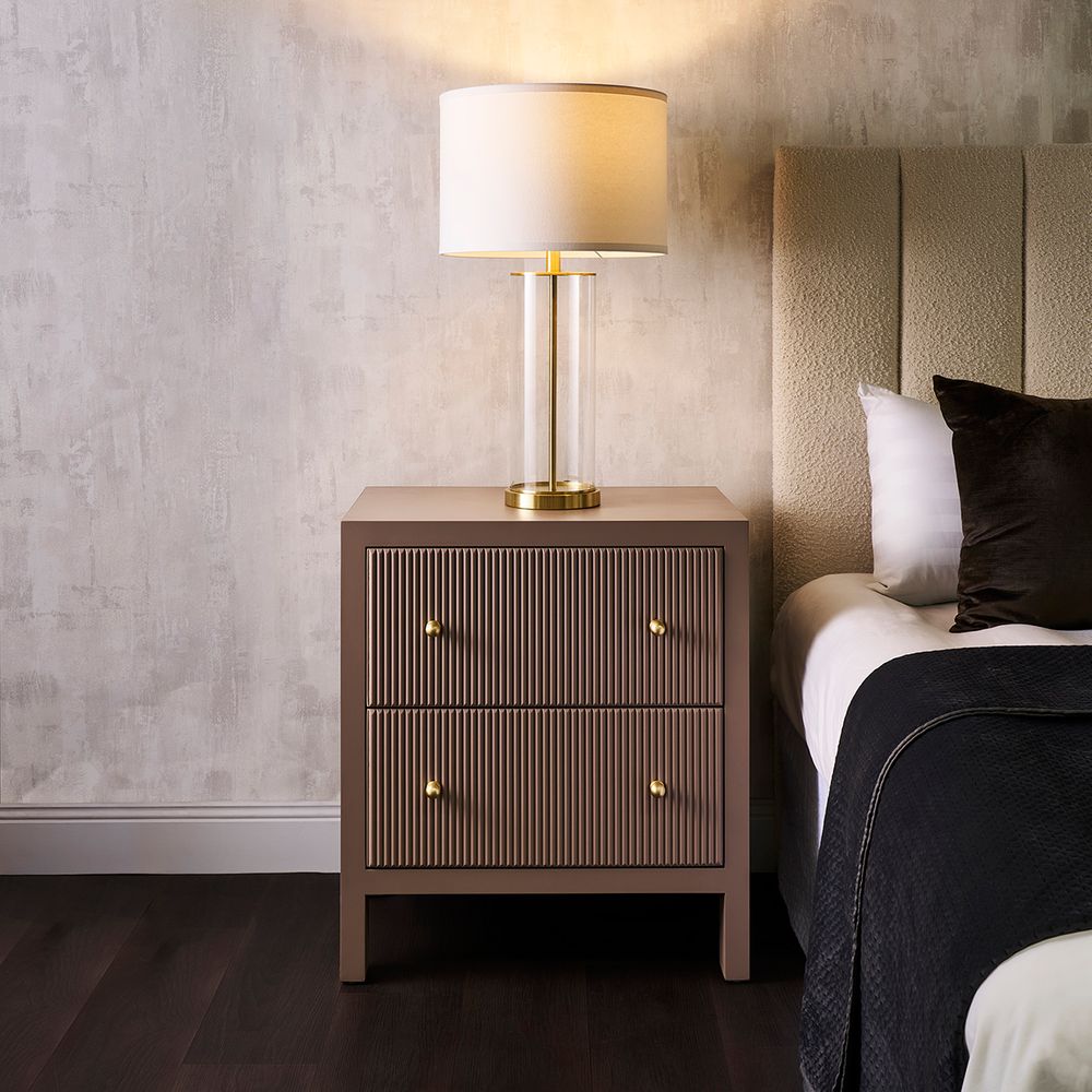 East Side Table Lamp Brass Base With White Shade - 12428