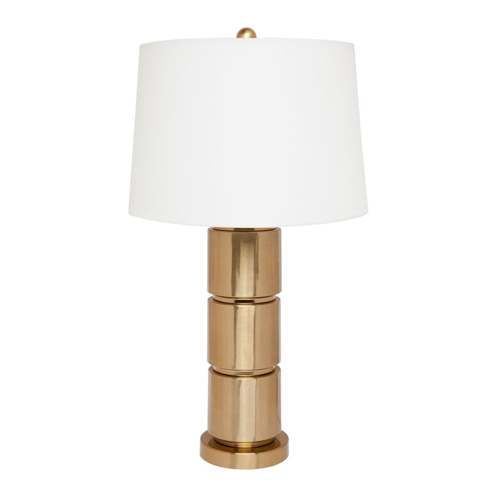 Brixton Table Lamp Brushed Gold Base With White Shade - 13325