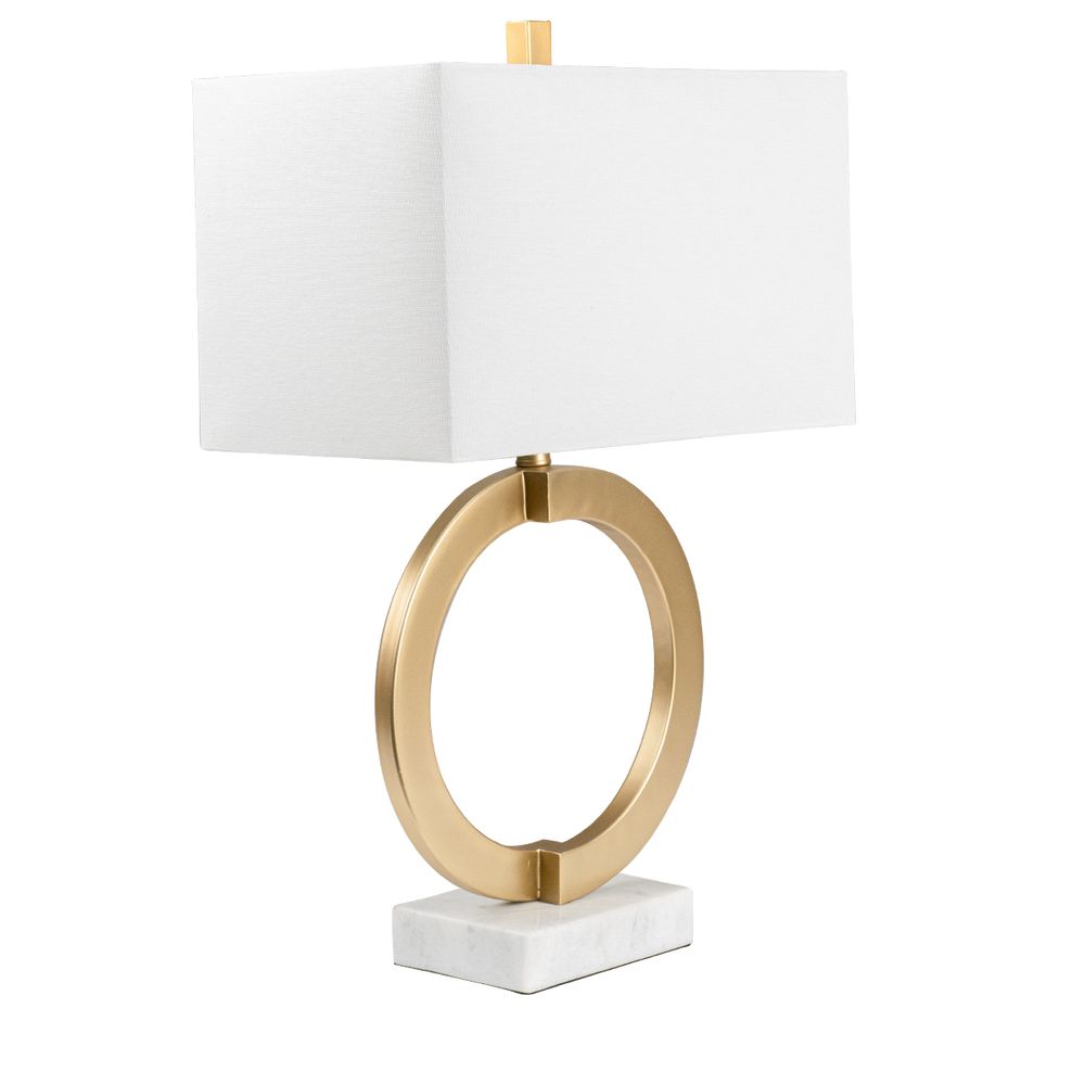 Olympic Table Lamp Gold Base With White Shade - 13342