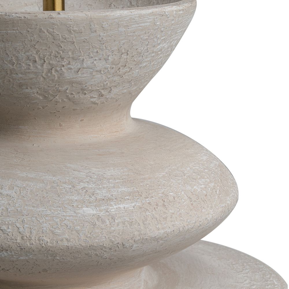 Perama Table Lamp Natural Base With White Shade - 12364