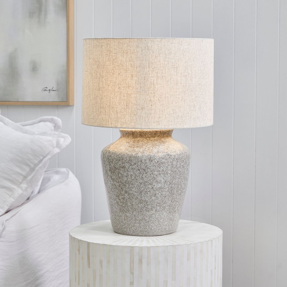 Kenwick Table Lamp Beige Base With White Shade - 12457