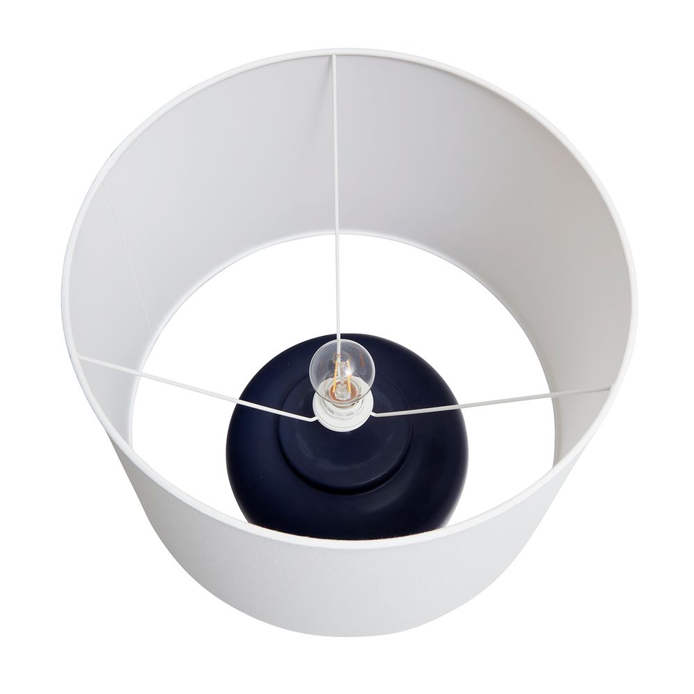 Levanzo Table Lamp Navy Blue Base With White Shade - 12468