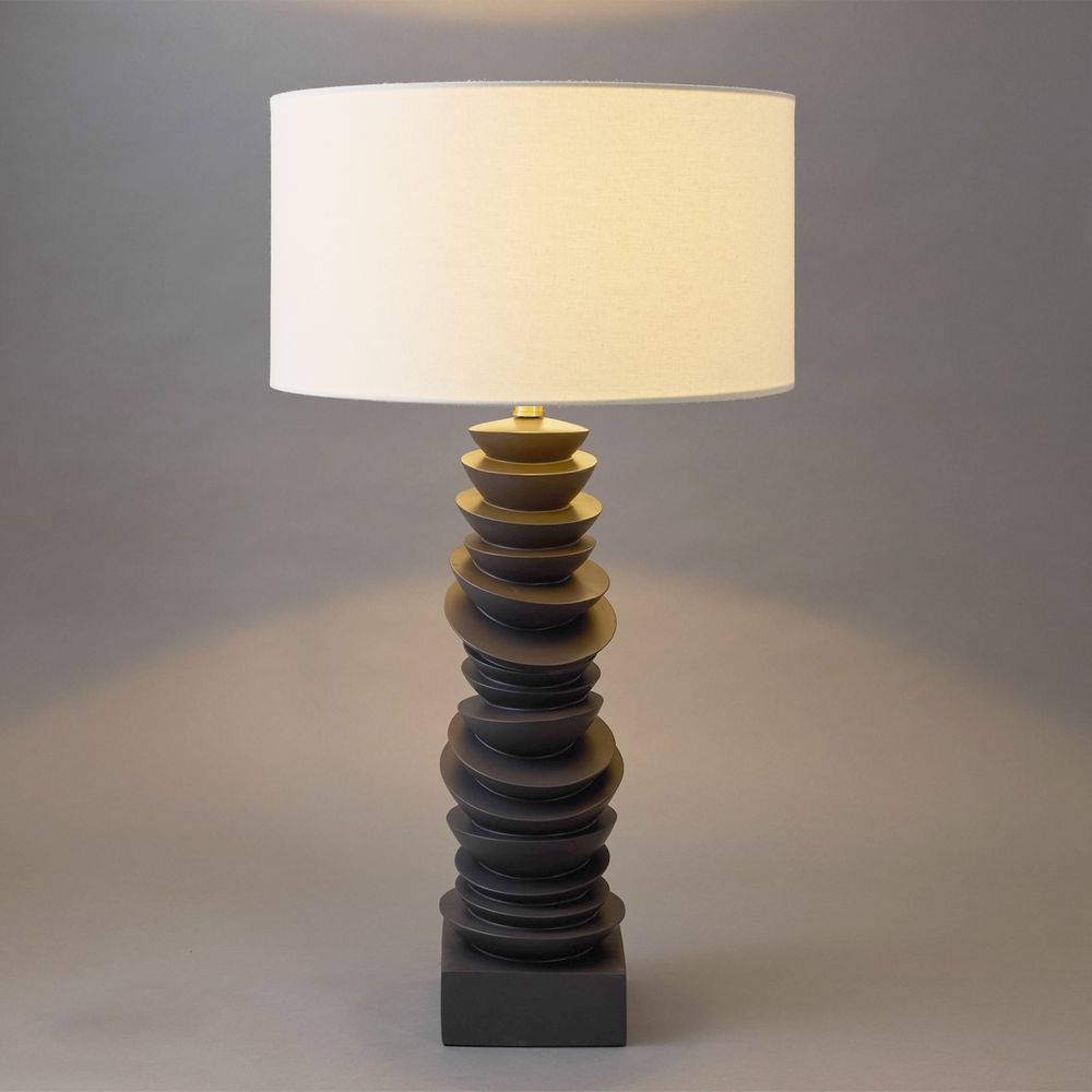 Mendoza Table Lamp Grey Base With White Shade - 12460