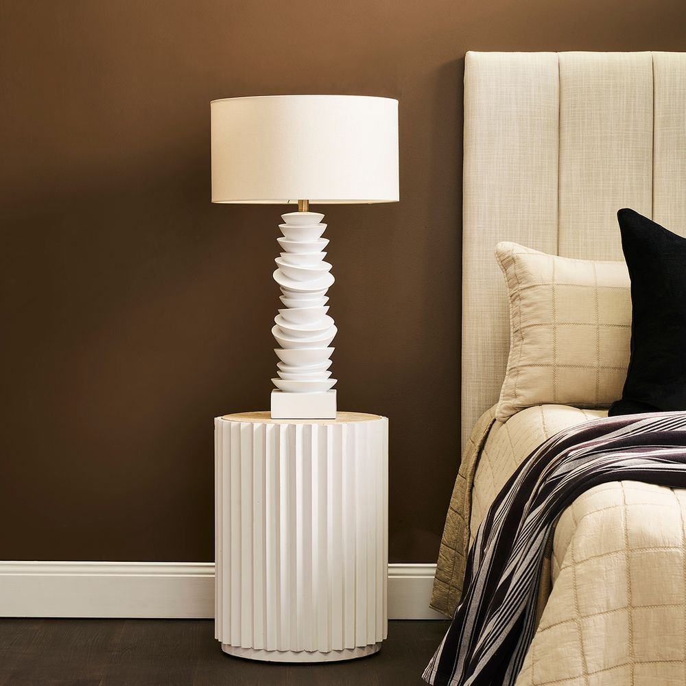 Mendoza Table Lamp White Base With White Shade - 12461