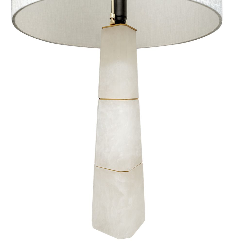 Dublin Table Lamp Alabaster Base With White Shade - B12446