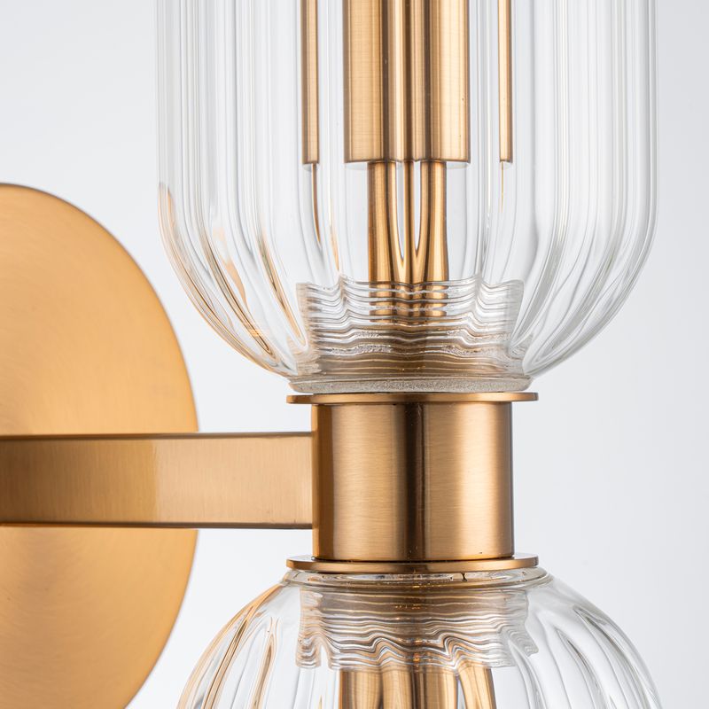 Hepburn 2 Light Wall Light Brushed Brass - 20906