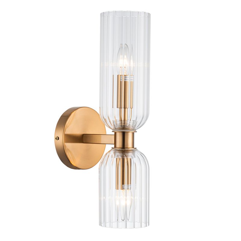 Hepburn 2 Light Wall Light Brushed Brass - 20906