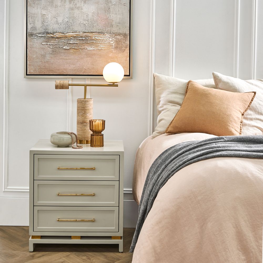 Zamora Table Lamp Brass & White - 12411