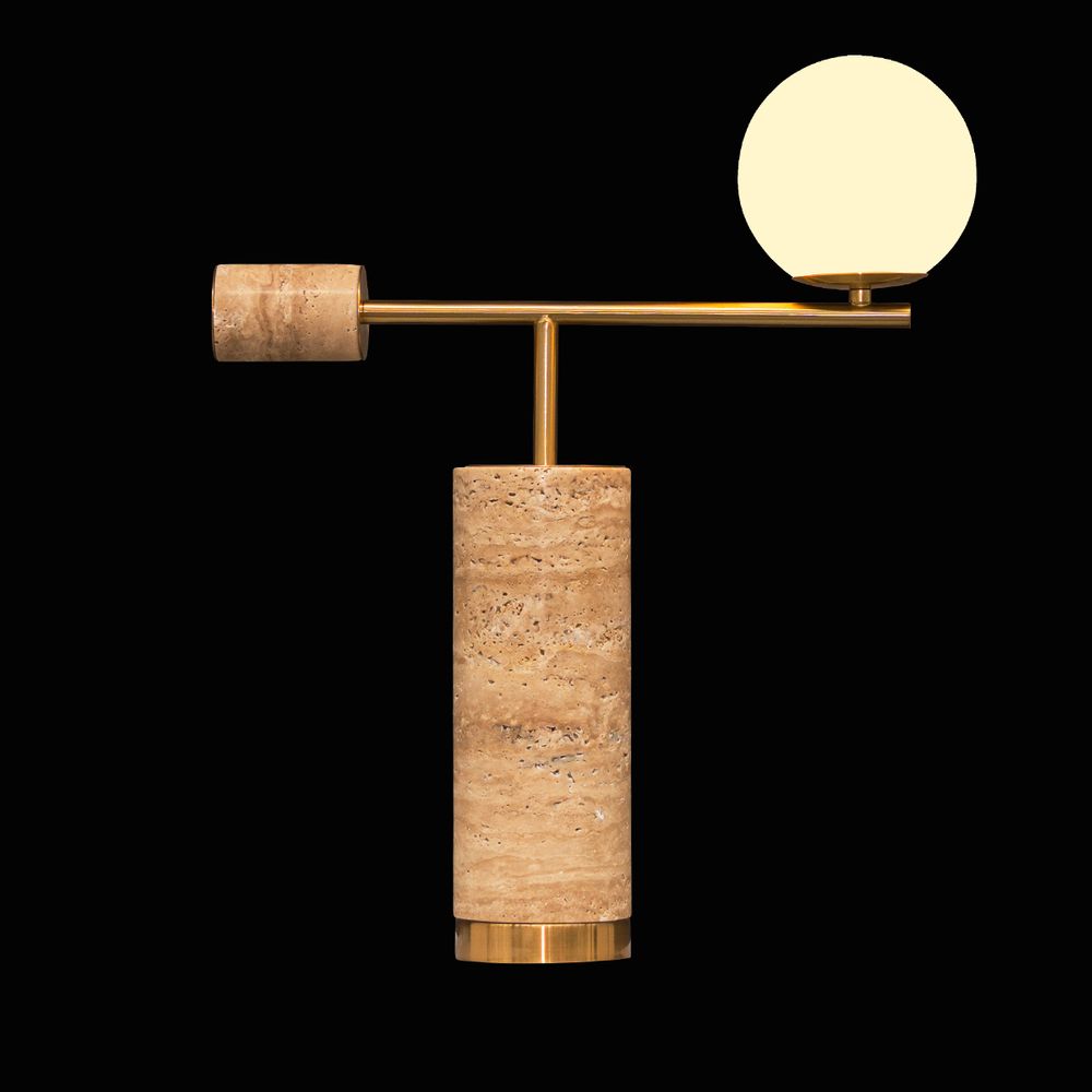 Zamora Table Lamp Brass & White - 12411