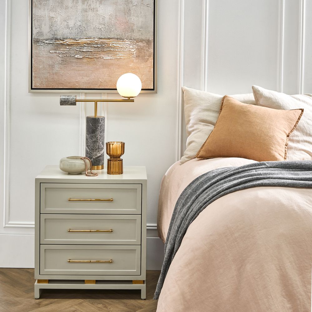 Zamora Table Lamp Brass & Grey - 12415