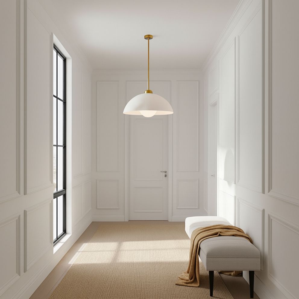 Bryson Large Pendant Light Brushed Brass & White - 20885