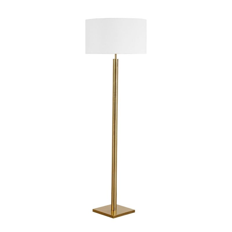 Kirkwall Floor Lamp White & Brass - 12494
