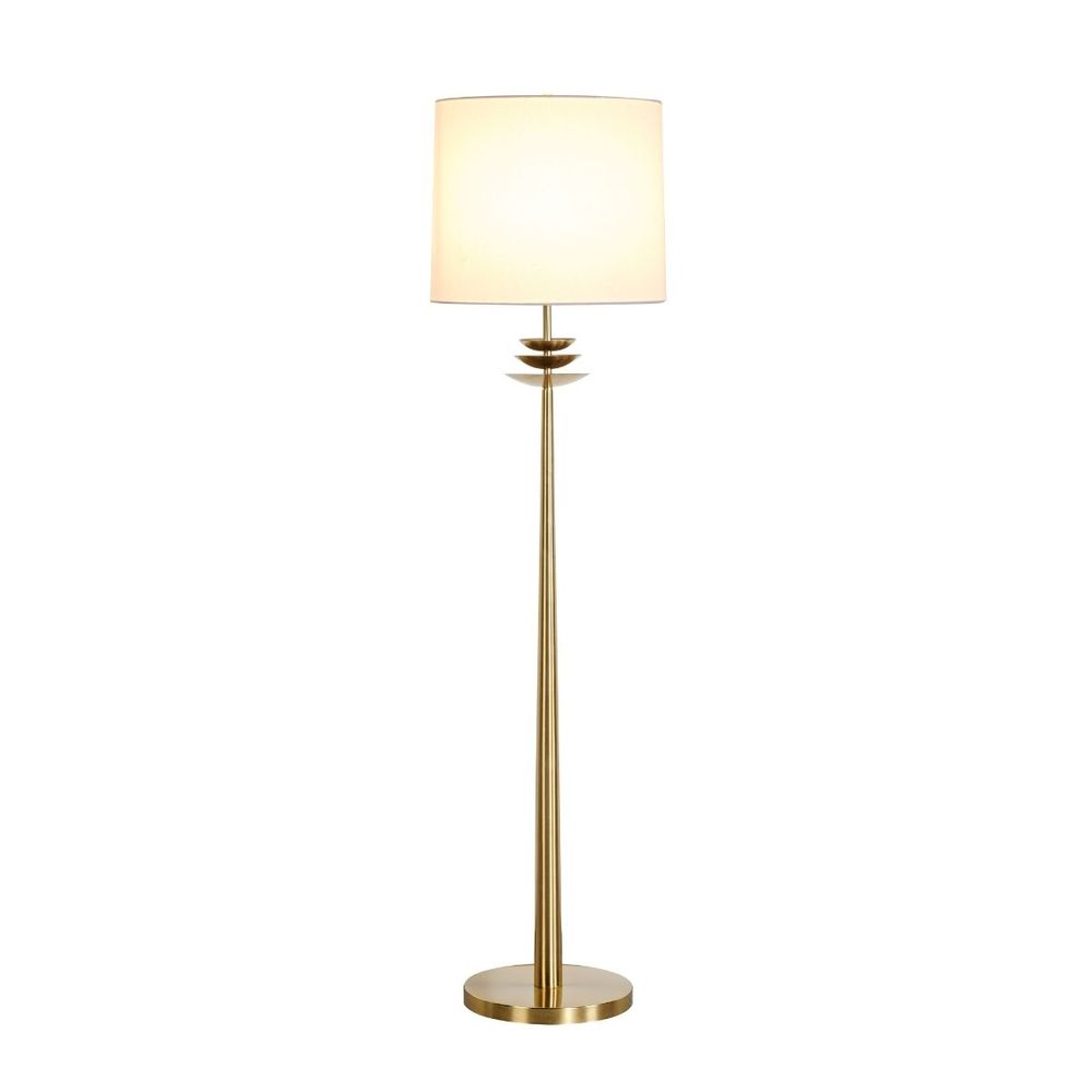 Regina Floor Lamp White & Brass - B12497