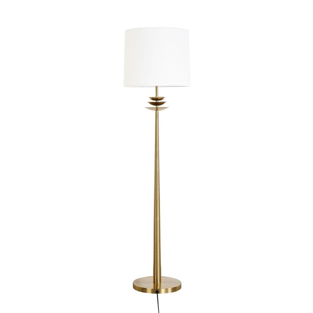 Regina Floor Lamp White & Brass - B12497