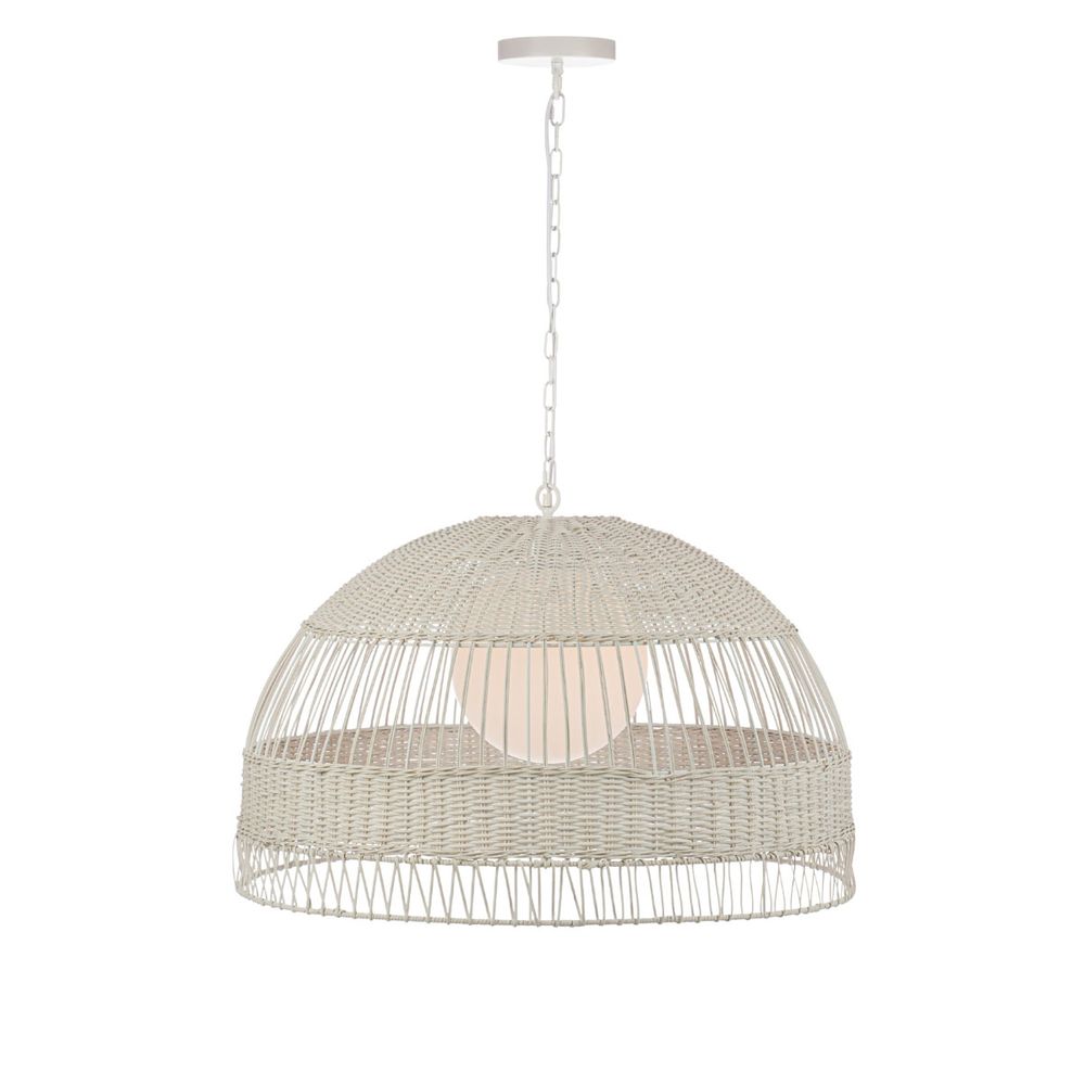 Fortaleza Large Rattan Pendant Light White - 20878