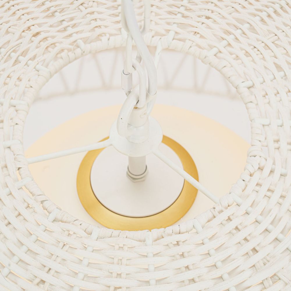 Fortaleza Large Rattan Pendant Light White - 20878