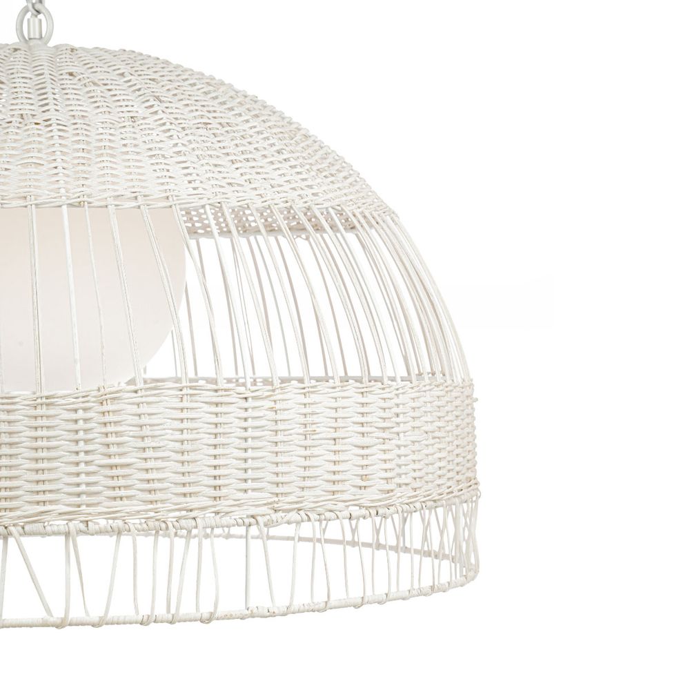 Fortaleza Large Rattan Pendant Light White - 20878