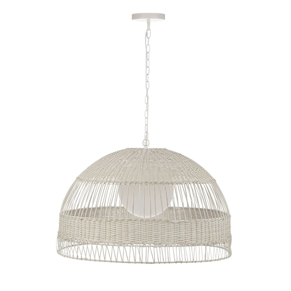 Fortaleza Large Rattan Pendant Light White - 20878